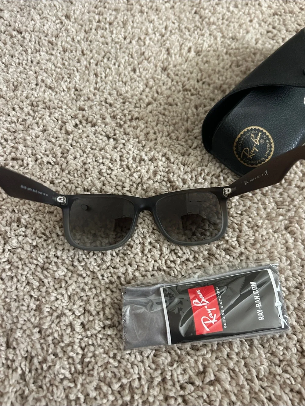 Ray-Ban Men’s Black Frame Sunglasses with Dark Lenses